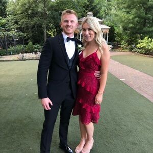 Elegant red lace dress